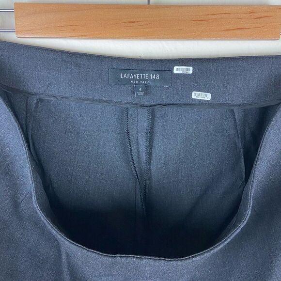 Lafayette 148 Wool-Blend Straight Leg Stretch Pant - Dark Gray - Picture 7 of 7